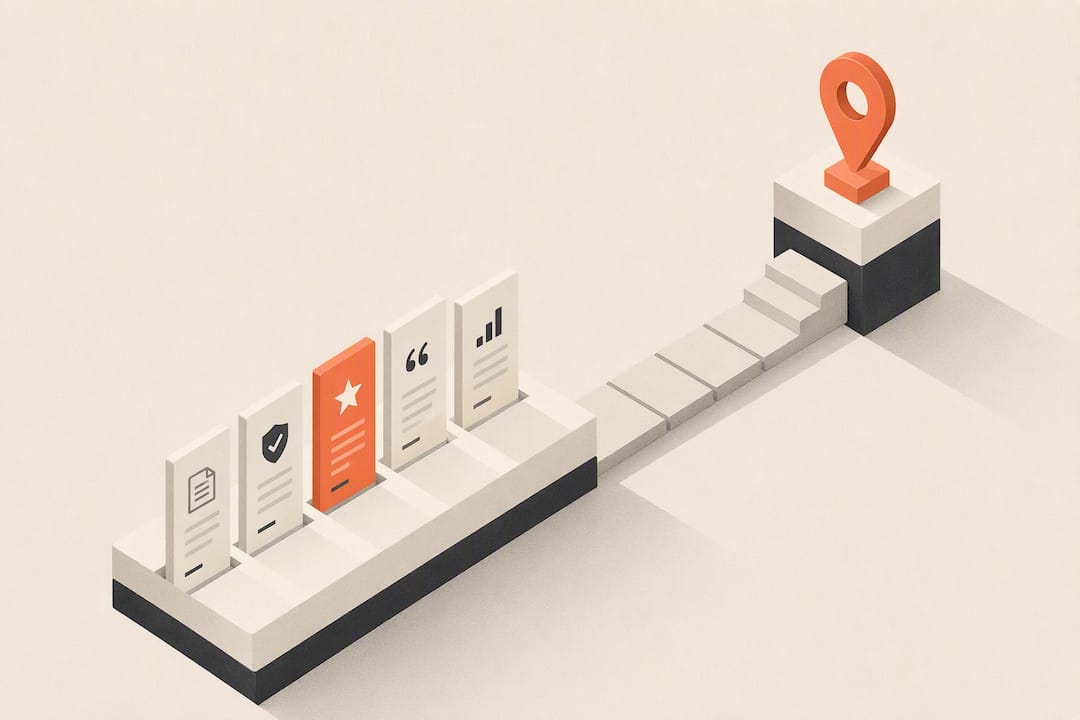 Isometric illustration of AI trust signals