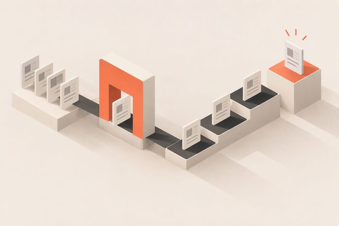 Isometric AI search visibility title card